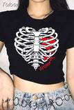 T-shirt Crop Top Women Harajuku Brown T-shirt Female Sexy Anime Print Shirt 2023 Summer New T-shirts With Short Sleeve