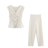Homemade New Women's Double-Sided Waistcoat Double-Sided Cloth Trousers