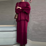 2025 New Solid Color Loose Blouse Casual Lazy Skirt