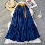 Half-Dress Women's Dress 2025 Summer Small Medium Long Leisure High-Rise Thin Thong Ponve Cake