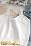 Women Plain Button Up Camis Y2K Crop Tops Knitted Tank Tops Strappy Cute Tops For Women Casual Camisole