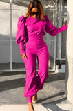 Formal Puff Sleeve Top and Matching Pants 2PC