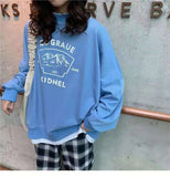 spring and autumn new splicing Pullover fashion Korean thick and thin women's Sweatshirt Navy Gray Black Pink women's
