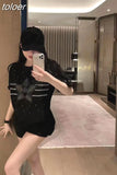 Ropa Mujer White Tshirts Oversized Tops O-neck Short Sleeve Diamond Casual Tees Summer Y2k T Shirt Fashion Korean