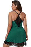 Sexy Plus Size Straps V Neck With Lace Mini Dress