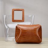 TWOTWINSTYLE Fashion Transparent Woman Hit Color PU Package 2020 Summer Autumn