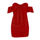 New Strapless Summer Dress Women 2020 Sexy Off Shoulder Slim Elastic White Tie Up Mini Bodycon Party Dress