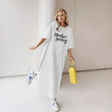 New European Code Large Version Of The Station Short Sleeve Loose Joint Dress Dress Women's Summer