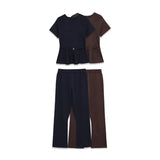 Folding Ribbon Design Loose Waist Mini Dress Shorts Set 2025 Spring And Summer Street Fashion