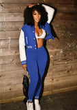 Contrast Baseball Jacket and Matching Pants