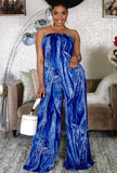 Fashion Print Off Shoulder Loose