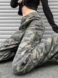 camouflage cargo jeans with a wash
