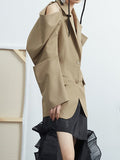 Fashion Women's Blazer Notched Single Breasted Shoulder Hollow Out Chain Design Suit Jackets Tide Spring 2023 New