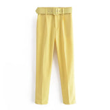 2025 New 褶皱 Multi-Colored Harun Pants Casual Solid-Colored Small-Footed Women's Trousers