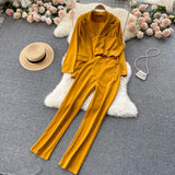 VAREY LIN New Spring Autumn Women Fashion Three-piece Set Single Breasted Blazer Coat+Strapless Vest+high Waist Pants OL