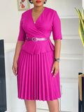 Women's 2025 New Fashion Plus-Size Temperament Tongle V-Neck Pressure Folding African