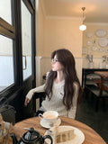 Soft-Gried Milk Fufuv Collar Embroidered Jab Sweater In Autumn And Winter Loose Lazy Knitting