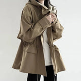 Fashion In The Long Trench Coat Female Show Thin British Wind Large Size Fat Waist Jacket Spring And Autumn Day Show High Temperament-Outfit
