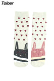 Women's Socks Christmas Peonfly Fashion Harajuku Cute Cartoon Animal Cat Dog Printed Socks Funny Skate Cotton Happy