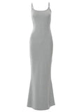 Strap Bodycon Rib Maxi Dress-Outfit