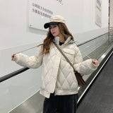 The 2024 Korean Version Of Loose Student Hooded Down Cotton Jacket-Outfit