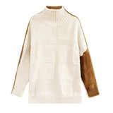 Brown Two Side Wear Big Size Knitting Sweater Turtleneck Long Sleeve Women Pullovers Fashion Autumn Winter 2022