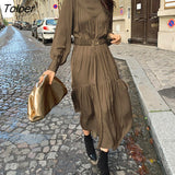 Turtleneck Elegant Dresses Woman Long Sleeve High Waist Bodycon Dress Female Green Black Chic Korean Dress Woman