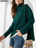 Autumn Winter basic oversize thick Sweater pullovers Women 2021 loose cashmere turtleneck Sweater Pullover female Long