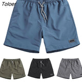 Men Casual Breathable Quick Dry Pants Pockets Beach Solid Color Sport