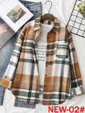 Women's Plaid Woolen Shirt Oversize Autumn 2022 Thick Warm Plaid Blouses And Shirts Winter Oversized Women Woolen Shirt