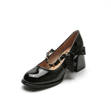 Women's Mary Jane Shoes 2025 New Summer Thick Heeled And Shallow-Mouthed French Fairy With Skirt Single