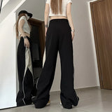 Contrasting Straight Leg Sweatpants-Outfit