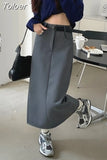 Temperament Y2k Skirts for Women 2023 Faldas Mujer De Moda High Waist Slim Fit Bodycon Long Skirt Fashion Casual Korean