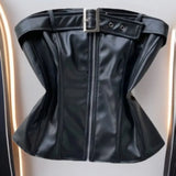 Women's Top 2025 New Sexy Breast-Skin Locomotive Suit With Hot Babes Short-Cut Umbilish T-Shirt
