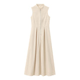 Homemade New Women's Dress Dress Collar Sleeveless Waist Commuting Temperament