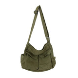 Women's School Messenger Bags For Women Shoulder Ladies Designer Handbag Solid Large Capacity Casual Canvas Shoulder Female