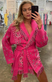 Print Boho Fringe Jacket with