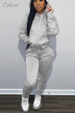 Women's Sporty Tracksuit Autumn Winter Plush Warm Hooded Long Sleeve Hoodie and High Waist Sweatpant Matching Outfit 2 Piece