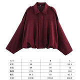 Women's 2025 New Bat Sleeve Loose-Fitting Velvet Bomber Jacket