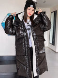 Winter Down Coat Women 2022 Long Parka Warm Winter Snow Jacket Casual Thick Hooded Black Puffer Jacket Bright