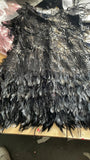 Lysing Shiny Birthday Party Feather Splicing Dress Dress