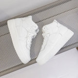 Vulcanized Shoes Women White Sneakers High Top Ladies Students Fashion Casual Shoes Woman 2022 Lace-up Platform Sports