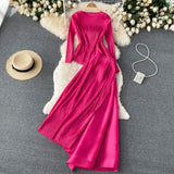 Women Design Korean Irregular Set Long Sleeve Tops+High Waist A-line Long Skirts Autumn Winter Fashion Two Piece