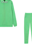 Tracksuit Women Two Piece Set Autumn Winter Loose Hood Sweatshirt Pullover Pants Suit Streetwear Casual Female