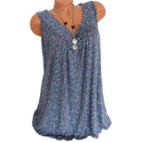 Loose Sleeveless Long Tank T-Shirt V-Neck Home Sleepwear Ladies Tops Floral Print Fashion Women Sexy Casual Vest