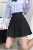 School Uniform Pleated Skirt Women Japanese Fashion Cute High Waist Knee-length A-line Skirt for Girls Preppy Casual