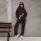 2025 New Solid Color Fashion Casual Sportsband Cap Long Sleeve Trousers Two-Piece