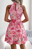 Tie Waist Ruffle Hem A-Line