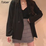 Women New Chic Solid Korean Teens Long-sleeve Harajuku Loose Office Single-button Spring Stylish Fashion Breathable