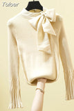 Women Sweater 2023 Korean Fashion Pullover Knit Y2K Tops Elegant Woman Sweaters Fall Bandage Top Oversized Clothing